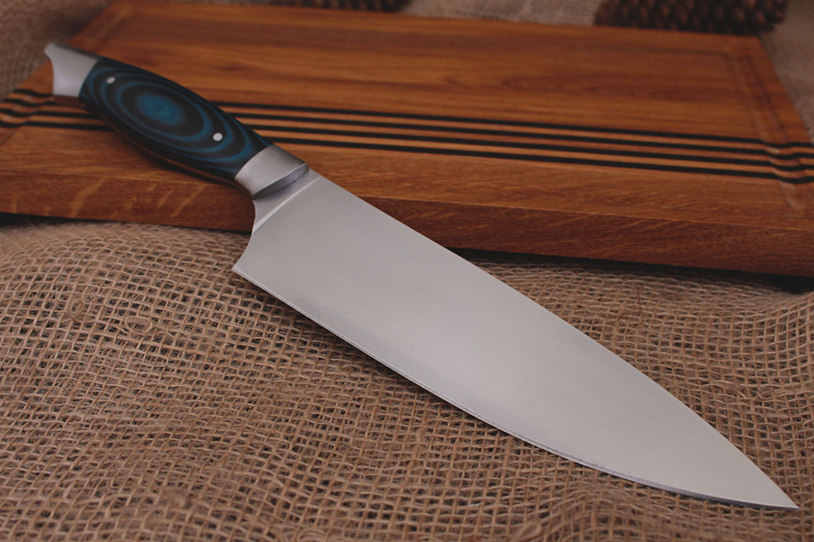 Шеф нож серии "Рататуй" Bohler N690 (210мм), рукоять микарта.
